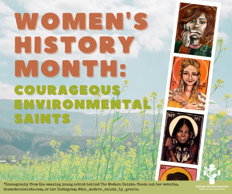 Women's History Month Courageous Environmental Saints graphic